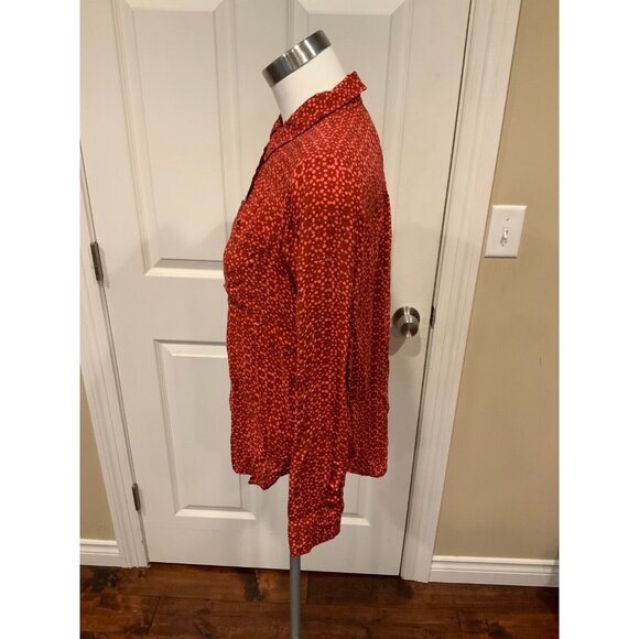 Holding Horses Anthropologie Red Splatter Polka Dot Button-Up Shirt, Size 4 - Picture 3 of 5